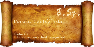 Boruzs Szilárda névjegykártya